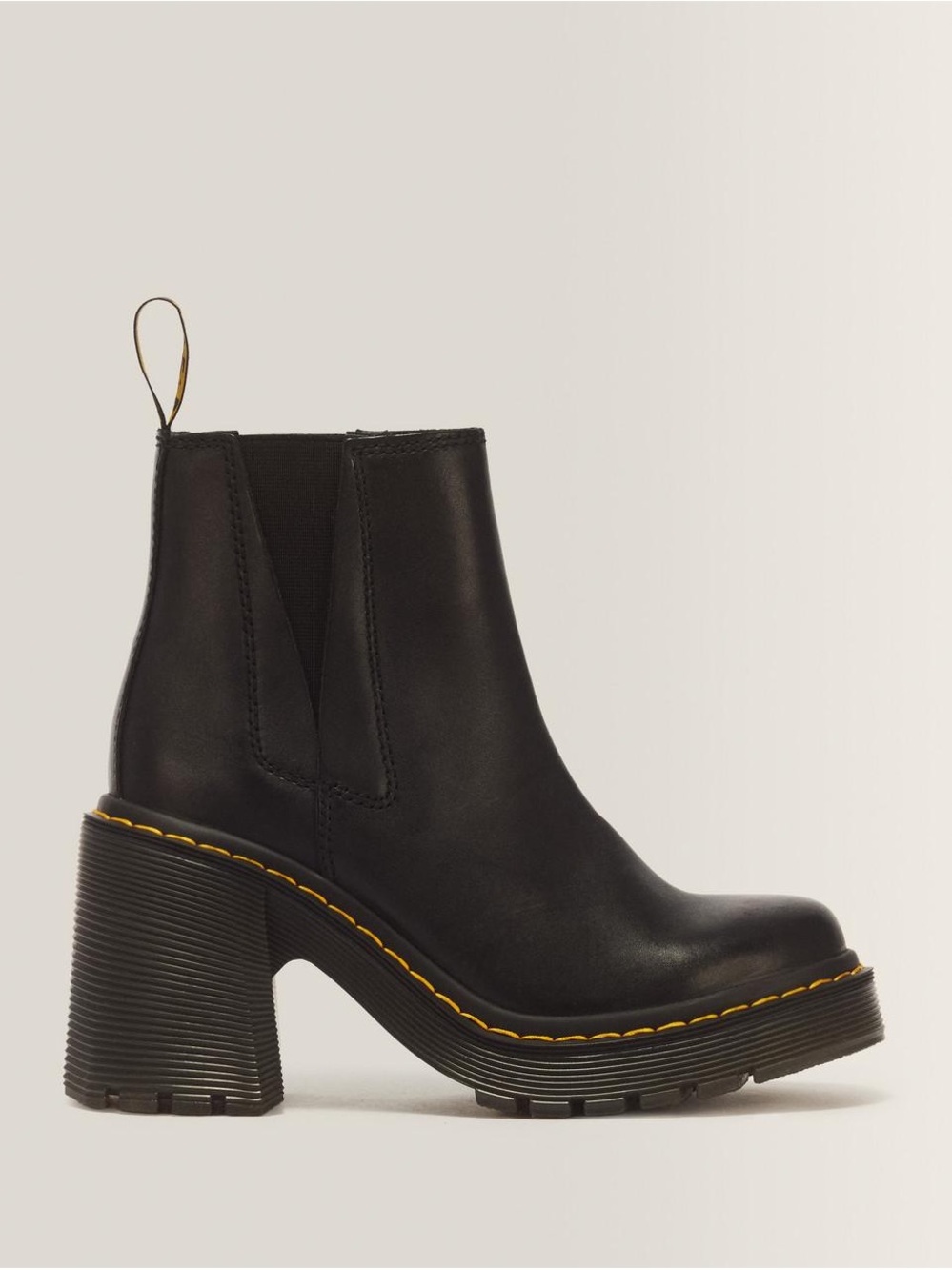 DR. MARTENS SPENCE LEATHER FLARED HEEL CHELSEA BOOTS